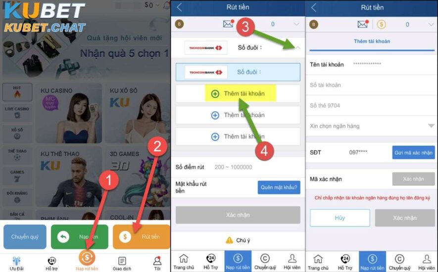 Hướng dẫn rút tiền Kubet trên điện thoại