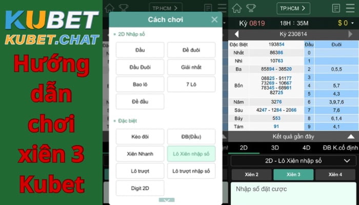 Hướng dẫn cách chơi xiên 3 trên Kubet