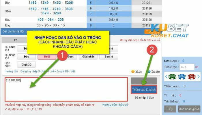 Cách đánh lô 3 càng trên Kubet chi tiết